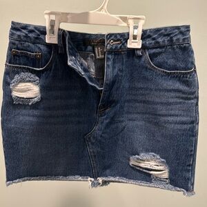 Forever 21 high rise jean skirt